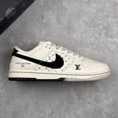 本地 核心私 Nk Sb Dunk Low Lv联名米白黑布 3M反光鞋带 周年高端定制 低帮休闲板鞋 #高端定制鞋盒 大厂纯原品质出货 超高清洁度 皮料切割干