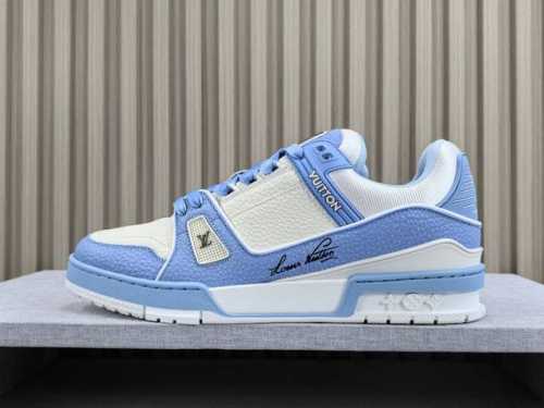 渠道优势 ！ 专柜版 驴牌 Lv Trainer 情侣限定系列 休闲 低帮 时尚板鞋 尺码 35 36 37 38 39 40 41 42 43 44 45 4