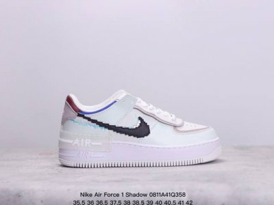 公司级耐克nike Air Force 1 Shadow 轻量增高低帮百搭板鞋 拼接马卡龙 全新少女系解构主义设计 双层轻量eva发泡中底+防滑rb橡胶外圈底鞋