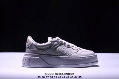 Gucci古驰Chunky B Gg饼干鞋皮革低帮系带 时尚板鞋男女款黑色 Xm0226Q222