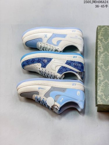 海外限量发售 公司级Nike Air Force 1 '07 Low Bape联名--米灰蓝 空军一号 低帮 运动鞋 休闲鞋 折边针车 工艺难度大 原楦头原纸板
