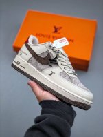 Nike Air Force 1 '07 Low “Lv联名 米棕红尾”空军一号 低帮 运动鞋 休闲鞋 折边针车 工艺难度大 原楦头原纸板 原装鞋盒 定制五金配