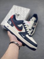 本地自取340 海外限量发售！公司级Nike Air Force 1 '07 Low “北面联名——蓝红双勾”空军一号 低帮 运动鞋 休闲鞋 折边针车 工艺难度