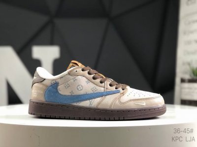 公司级带半码 耐克 Travis Scott X Fragment Design X Air Jordan 1 Low Og Sp Aj1 乔1 低帮文化休闲板