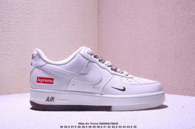 海外限量发售！公司级Nike Air Force 1 '07 Low “Supreme联名--米咖双拼”空军一号 低帮 运动鞋 休闲鞋 折边针车 工艺难度大 原