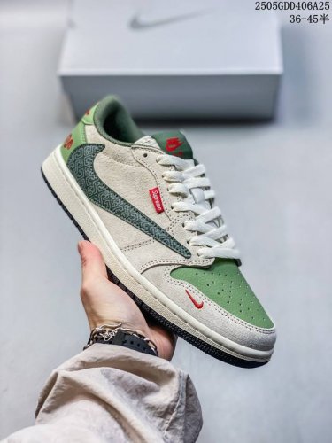 海外爆款限量发售 公司级 Travis Scott X Fragment Design X Jordan Air Jordan 1 Low Og Sp 蛇年限定