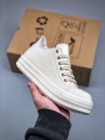 740支持放店 莞产G版，Ro / Rick Owens 瑞克·欧文斯【主线】 【款式】 大匡威//低帮/经典底/ 厚底 皮面 低帮 西瓜头 【皮料】 东莞原厂