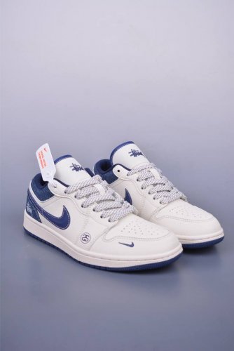 Nike Jordan Air Jordan 1 斯图西联名 纯原大厂出品 极力推荐 定制鞋盒 大厂纯原品质出货 超高清洁度 皮料切割干净无任何毛边 细节完美