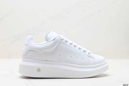 真标意大利高奢品牌Alexander Mcqueen亚历山大 麦昆 Sole Leather Sneakers低帮时装厚底休闲运动小白鞋 货号:553770 W - 点击图像关闭