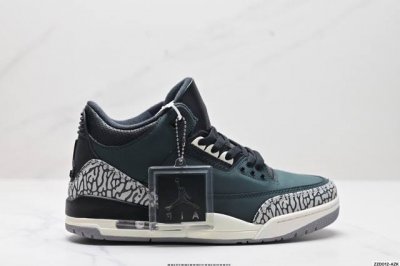 公司级nike Air Jordan 3 Retro皮革 潮流 防滑耐磨包裏性 中帮 复古篮球鞋 缜密拉帮及中底钢印细节 全新底模 货号:Ck9246-001