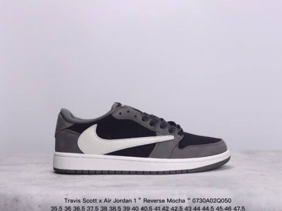 公司级aj1倒勾travis Scott X Air Jordan 1 ” Reverse Mocha “ Aj1乔1 Ts 闪电 联名倒钩 低帮文化篮球鞋 完