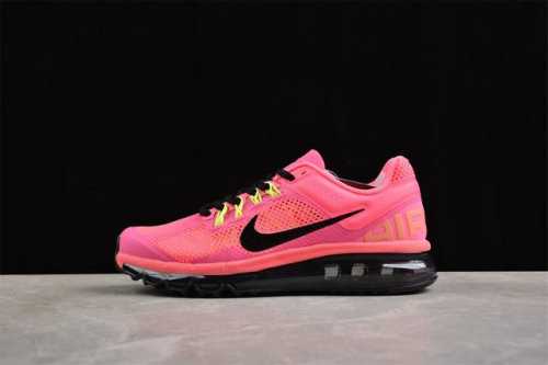 310 Nk Air Max 2013 耐克复古透气网布气垫跑鞋 555753-600 #搭配全掌式 Max Air 气垫，为步伐注入充沛活力。半透明中底和外底