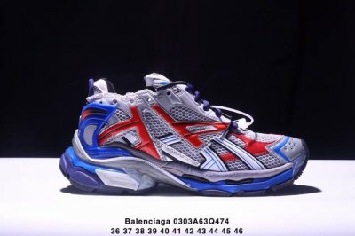470 巴黎世家/Balenciaga 巴黎世家Runner老爹鞋舒适运动慢跑鞋 不含皮运动鞋，网布材质，磨损效果，鞋头边缘印有尺码，背面浮印尺码，外侧印有跑者