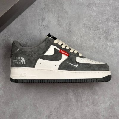 本地 核心私 Nike Air Force 1 '07 Low 北面联名--猪八白灰 高端定制 低帮休闲板鞋 定制鞋盒 大厂纯原品质出货 超高清洁度 皮料切割干
