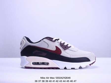 真标耐克nike Air Max 90 经典复古小气垫缓震跑鞋 鞋面由皮和革织物打造，犀利的条线打造出酷劲十的足视觉效果 网布鞋增面强透气性，穿着为极舒适 经可 - 点击图像关闭