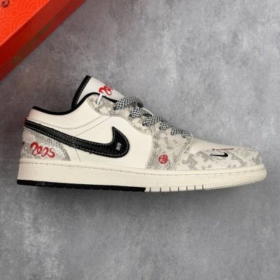 本地 核心私 Air Jordan 1 Low Aj1 乔1蛇年限定 双拼黑蛇鳞 高端定制 低帮复古篮球鞋 #定制鞋盒 大厂纯原品质出货 超高清洁度 皮料切割干