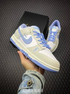 Nk Sb Dunk Low 圣罗兰系列-白灰蓝勾 周年高端定制 低帮休闲板鞋 Gf 9-168 #定制鞋盒 大厂纯原品质出货 超高清洁度 皮料切割干净无任何毛