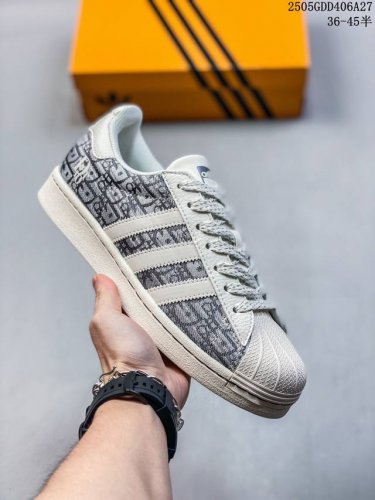 海外爆款限量发售 高端定制 阿迪达斯Adidas三叶草 Originals Superstar贝壳头系列 Lv 联名 印花蓝红 低帮经典百搭休闲运动板鞋原装牛仔