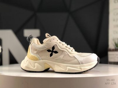 Smfk 十字花厚底老爹鞋女复古慢跑鞋**透气减震小白鞋 尺码：35-40 Aff Lta