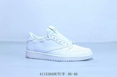乔丹Air Jordan 1 Low Aj1 乔1低帮复古文化休闲运动篮球鞋全白 倒勾 货号 Dm7866-292 411530Adutu半 36-46