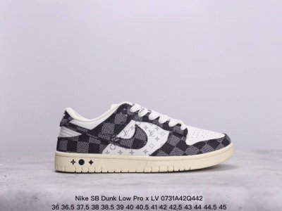 公司级 耐克 Nike Sb Dunk Low Pro X Lv 路易威登 联名复古低帮休闲运动滑板板鞋。采用脚感柔软舒适zoomair气垫，有效吸收滑板等极限