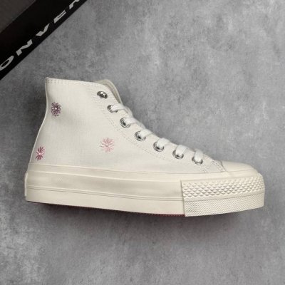 本地210 核心私 converse All Star Lift 匡威官方 女款厚底高帮休闲板鞋 少女心爆棚的小白鞋来啦！ 匡威经典高帮版型，鞋面点缀精致粉色小