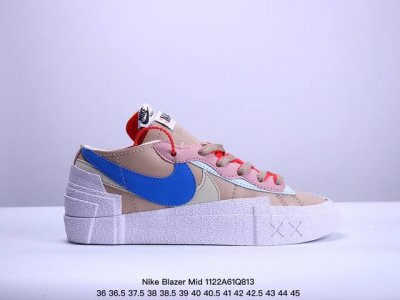 公司级sacai X Nike Blazer Mi D经典百搭中帮开拓者休闲运动板鞋 真硫化铝楦制作 原厂布料拼接 独家裁片完美鞋型 台湾进口软感荔枝头层皮 原