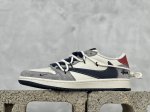 Travis Scott X Fragment Design X Air Jordan 1 Low Og Sp Aj1 斯图西联名-灰蓝勾抽绳 低帮文化休闲板鞋