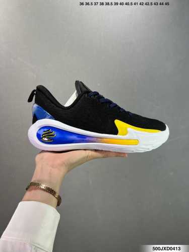 公司级Under Armour Hovr Curry 12 Cc 库里 安德玛 圆头系带织物合成革 减震防滑耐磨透气 篮球鞋 货号:6000198-100 尺码