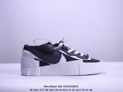 公司级sacai X Nike Blazer Mi D经典百搭中帮开拓者休闲运动板鞋 真硫化铝楦制作 原厂布料拼接 独家裁片完美鞋型 台湾进口软感荔枝头层皮 原