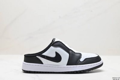 真标nike 耐克air Jordan 1 Golf Mule男子一脚蹬低帮板鞋 货号:Fj1214-100 尺码:36-46 Ld:Dsd233-Hjr