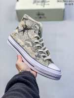 Stussy X Converse All Star Chuck 70 匡威 蛇纹时尚百搭 防滑耐磨 高帮 帆布鞋 货号:A11674C Size:35～44硫