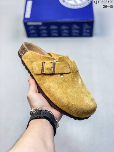 德国百年知名鞋履品牌 博肯 Birkenstock London Shearling Suede Leather 伦敦系列 白色 低帮半拖 正确翘头版型 鞋面采