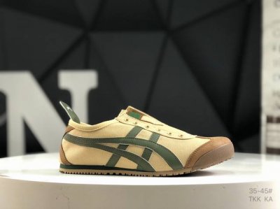 真标带半码 亚瑟士 Onitsuka Tiger Mexico66 paraty Slip-On 亚瑟士 鬼塚虎 一脚蹬经典休闲帆布鞋。虎爪造型的Logo，鞋身