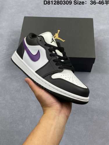 200 Air Jordan Aj1 Low 低帮 黑白紫 Hj5911-105 全新流水线出品 Dt版本唯一平替选择 市场第二梯队最强版 全部原鞋开发 原楦原