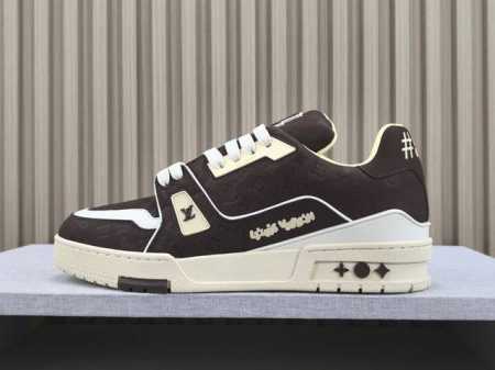 渠道优势， ！ 专柜版：驴牌 Tyler X Louis Vuitton Trainer驴牌 Trainer圆头系带 时尚板鞋 尺码： 38 39 40 41 - 点击图像关闭