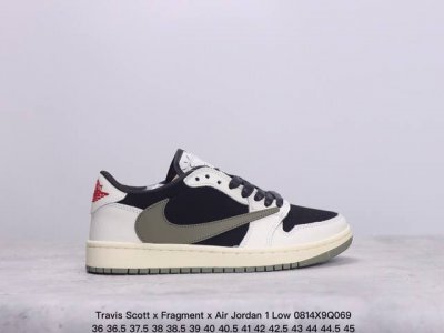 travis Scott X Fragment X Air Jordan 1 Low Xn乔一倒勾低帮 货号：Cq4277-003 尺码：36 36.5 37.