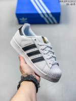 头层蓝底软底版本 公司级级阿迪达斯Adidas三叶草 Originals Superstar贝壳头系列低帮经典百搭休闲运动板鞋 尺码:35 36 36.5 37