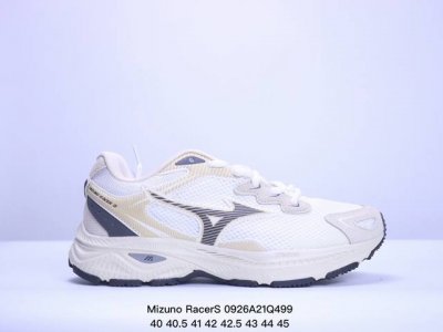 Mizuno Racers 美津浓 复古休闲 时尚百搭 运动舒适 网布 减震 防滑耐磨透气 低帮休闲跑步鞋 尺码：40-45带半码 Xm0926Q499