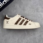 本地 核心私 Louis Vuitton X Adidas Original Gazelle Indoor 路易威登Lv X 阿迪达斯 低帮 联名米白棕 贝壳头