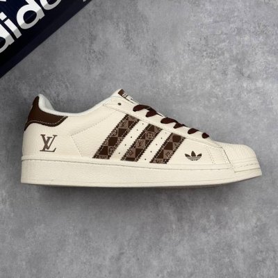 本地 核心私 Louis Vuitton X Adidas Original Gazelle Indoor 路易威登Lv X 阿迪达斯 低帮 联名米白棕 贝壳头