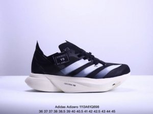 公司级Y-3 Adidas Adizero Adios Pro 3.0 马拉松飞线贾卡轻质透气休闲运动跑步鞋 采用双层透气网纱 Flywire动态飞线绑缚鞋面材