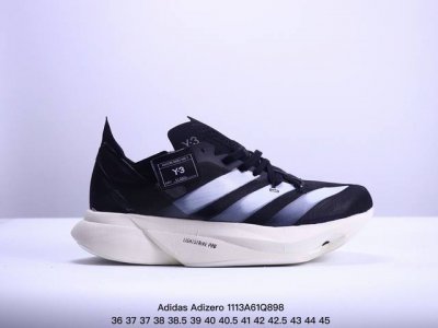 公司级Y-3 Adidas Adizero Adios Pro 3.0 马拉松飞线贾卡轻质透气休闲运动跑步鞋 采用双层透气网纱 Flywire动态飞线绑缚鞋面材