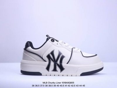 Ss春季学院穿搭爆款korea韩国限定，联乘ny美国榄球洋基队 Mlb Chunky Liner New York Yankees学长鞋系列低帮老爹风轻量增高厚