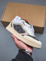 意大利奢侈品牌-古驰gucci Re-Web Leather Sneakers 系列低帮复古百搭训练休闲运动小白板鞋 尺码：35-45