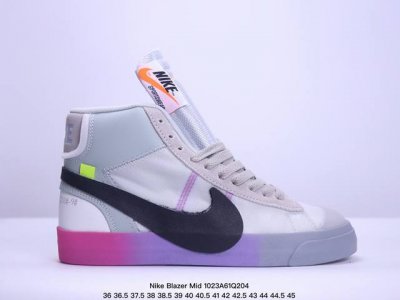 真标限定发售 Off-White x Nike Blazer Mid “All Hallows Eve”开拓者经典中帮百搭板鞋“经典白黑”AA3832- Off