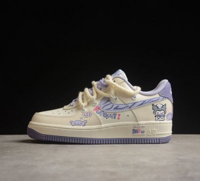 Nk Air Force 1 Low Kuromi 酷洛米 空军一号低帮休闲运动绑带休闲板鞋 Bd7701- 打造纯正空军版型#专注外贸渠道 全掌内置蜂窝气垫