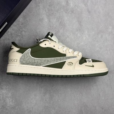 本地360 核心私 Air Jordan 1 Low Og Sp Aj1 乔1斯图西联名 黑灰蓝黑勾 低帮文化休闲板鞋 #多方联名合作融合了Travis Sco
