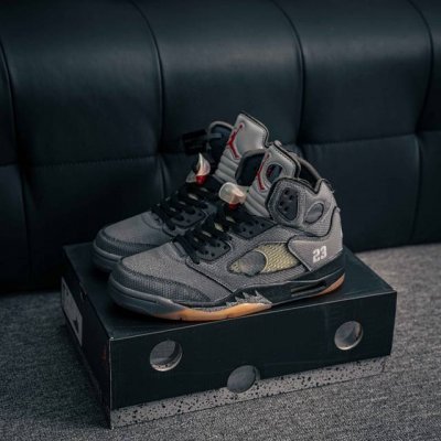 核心私 off-White X Air Jordan 5 Retro Sp Ow联名Aj5乔5联名男子篮球鞋 Ct8480-001 当前市面最高版本 首轮出货