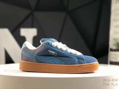 彪马 Puma Suede Xl Denim 复古单品彪马 防滑耐磨低帮德训板鞋 货号：398397 01 尺码：36-45 半 Tck Tla